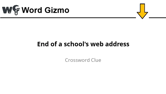 End of a school's web address NYT answer