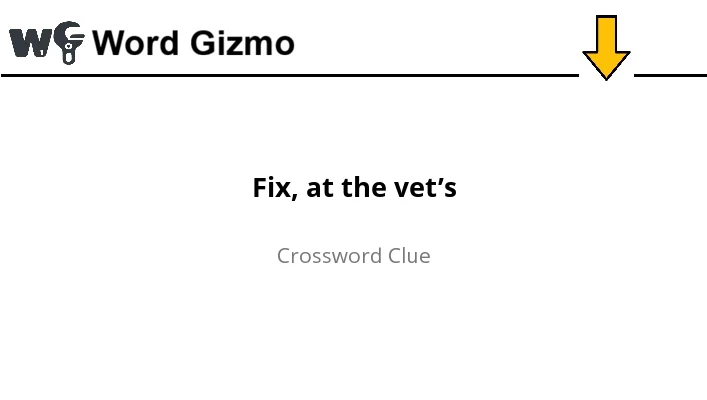Fix, at the vet’s NYT answer