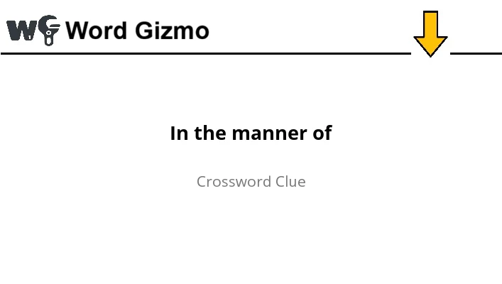 In the manner of NYT answer